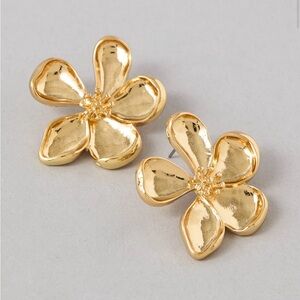 American Eagle Outfitters Gold Floral Earrings